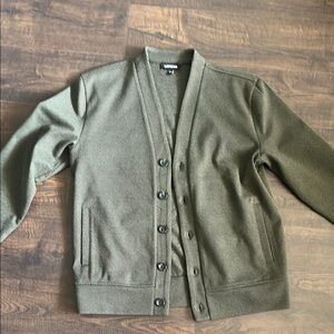 Express Green Cardigan Sweater Classic Knit